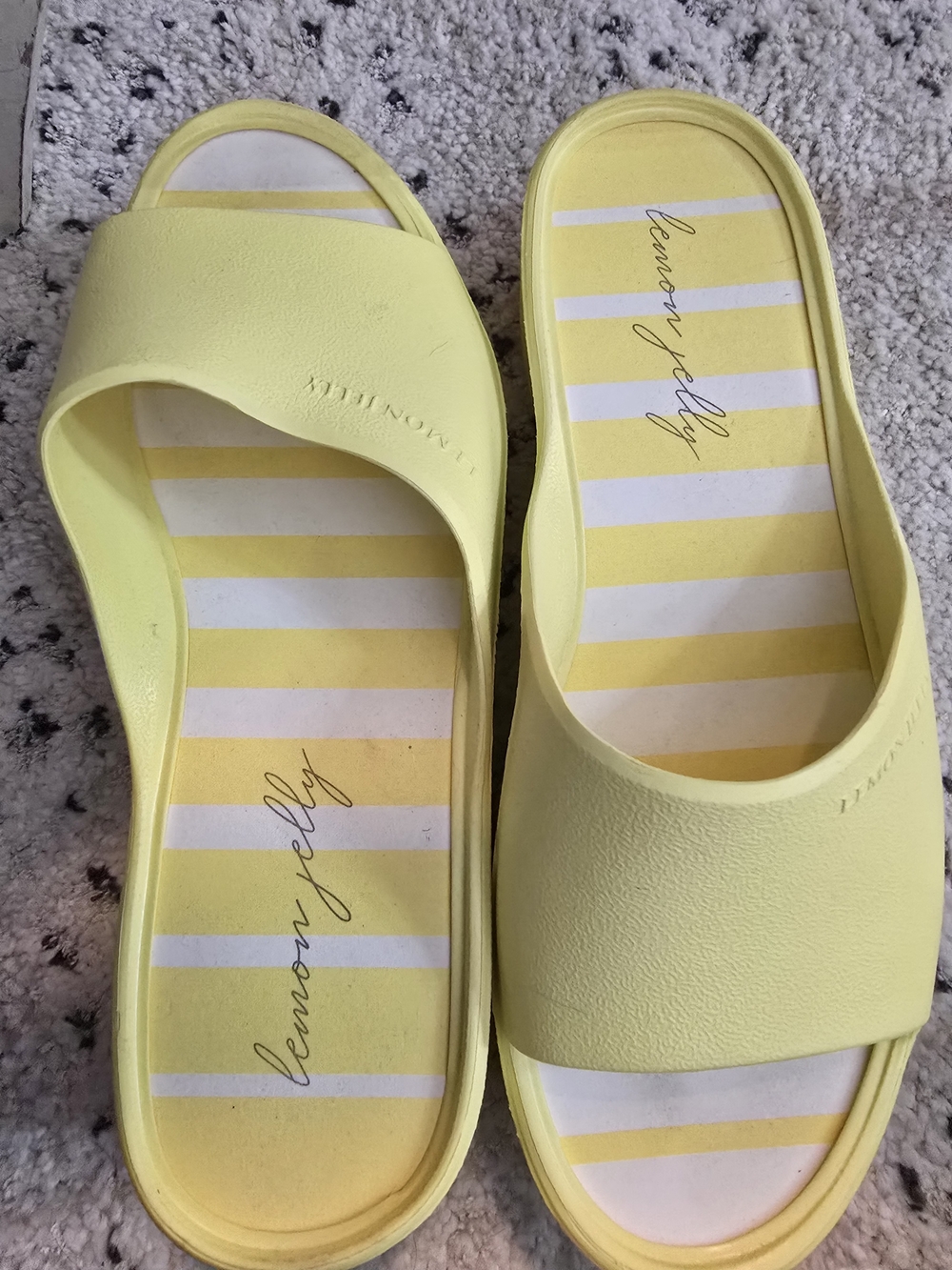Lemon Jelly Women's Yellow Slide Wedge Sandals